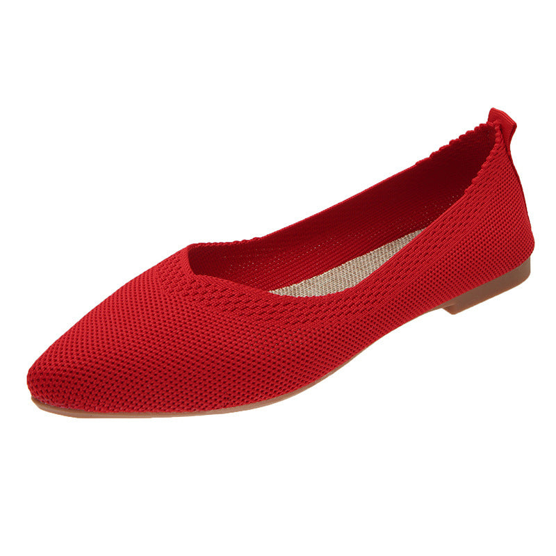 Stylish pointed woven comfortable flat loafers