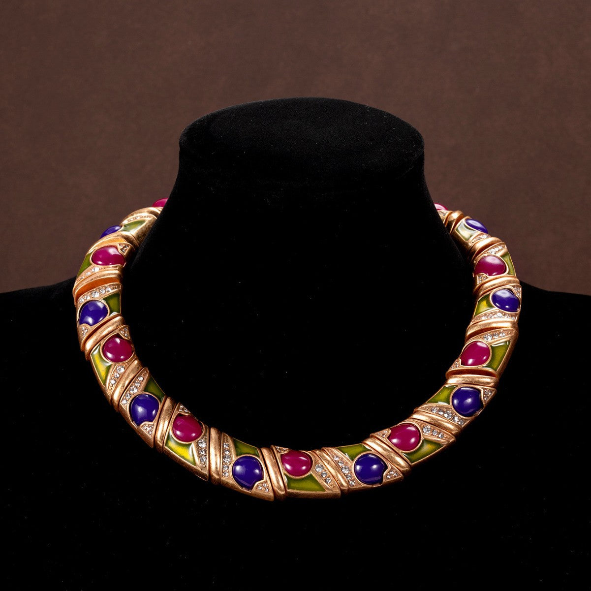 Collier à pampilles en diamant de couleur vintage
