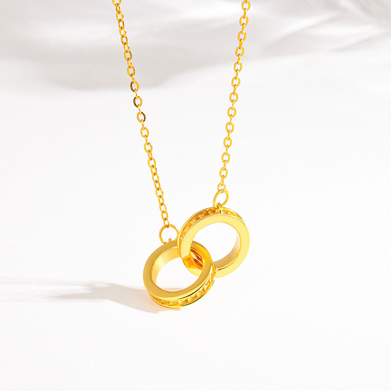 S925 Sterling Silver Interlocking Clavicle Necklace