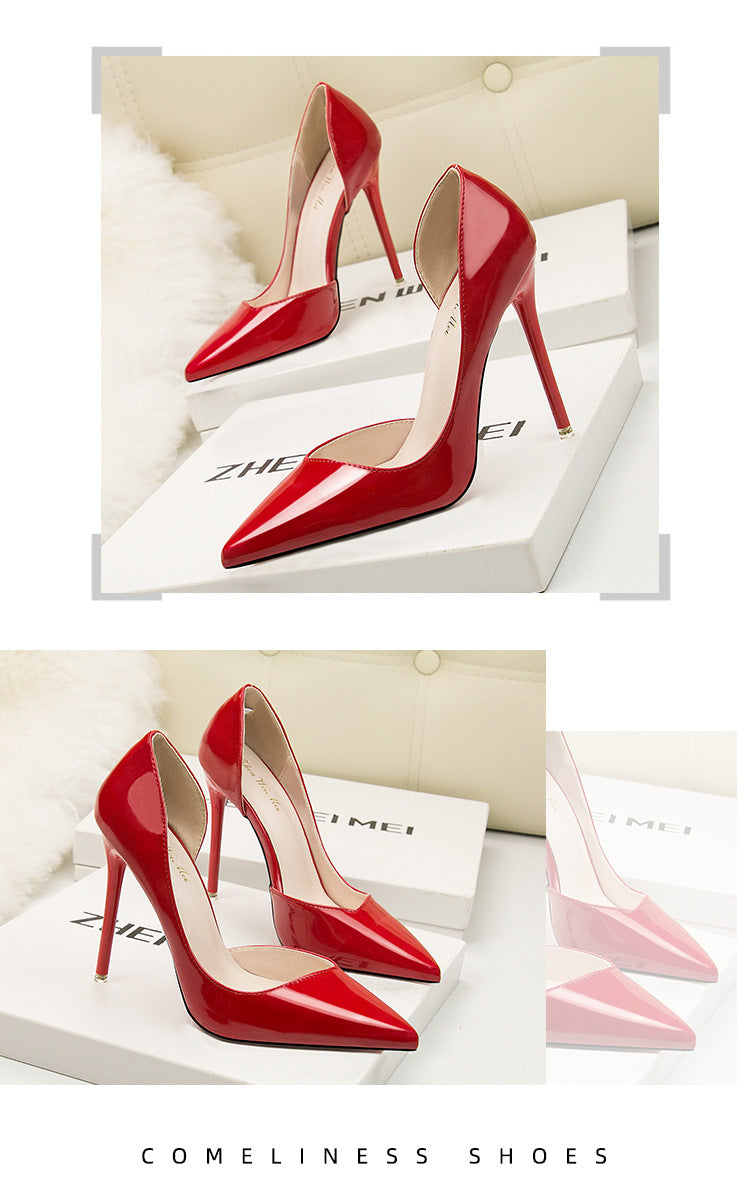 Simple pointed hollow shallow mouth professional high heels