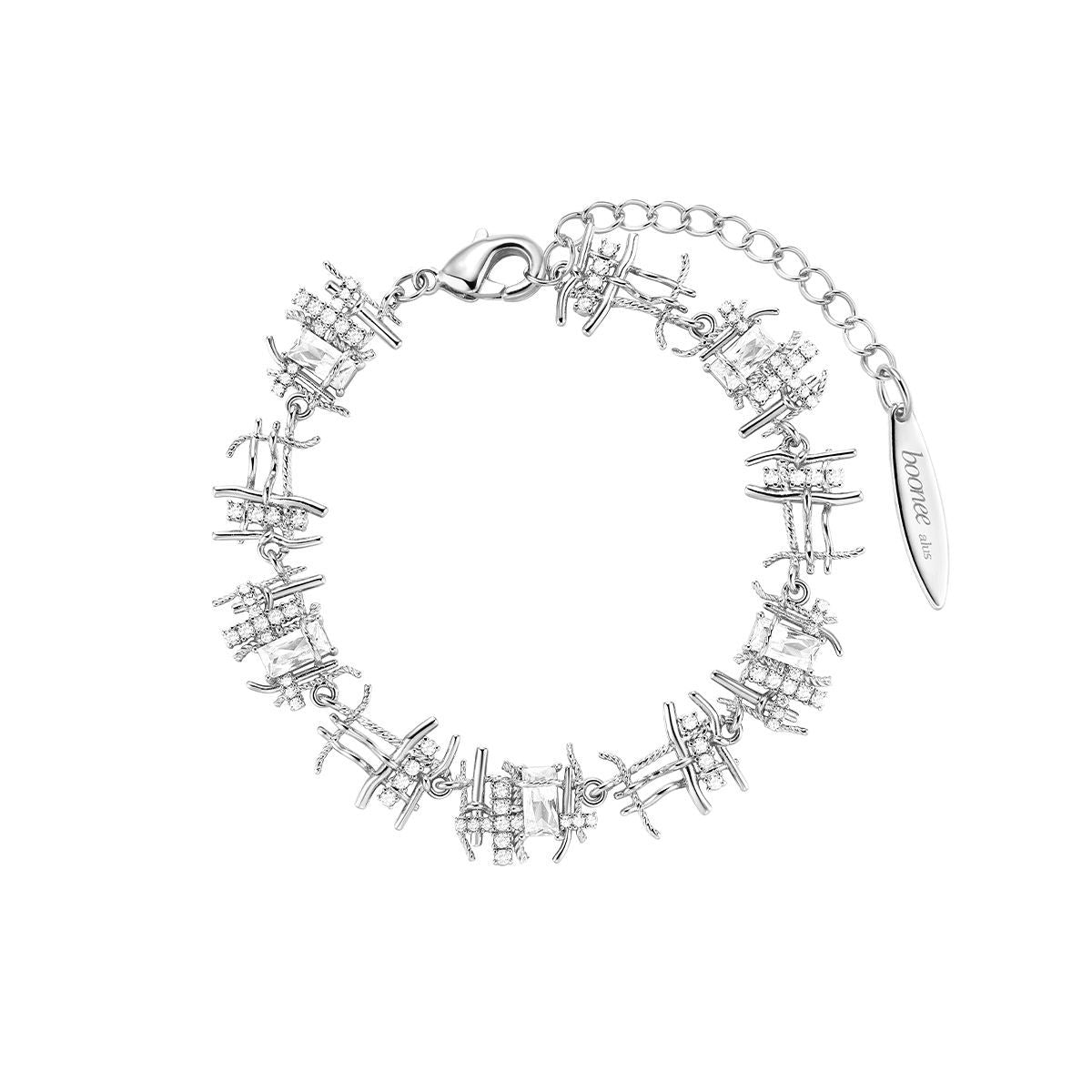 Irregular woven zircon bracelet