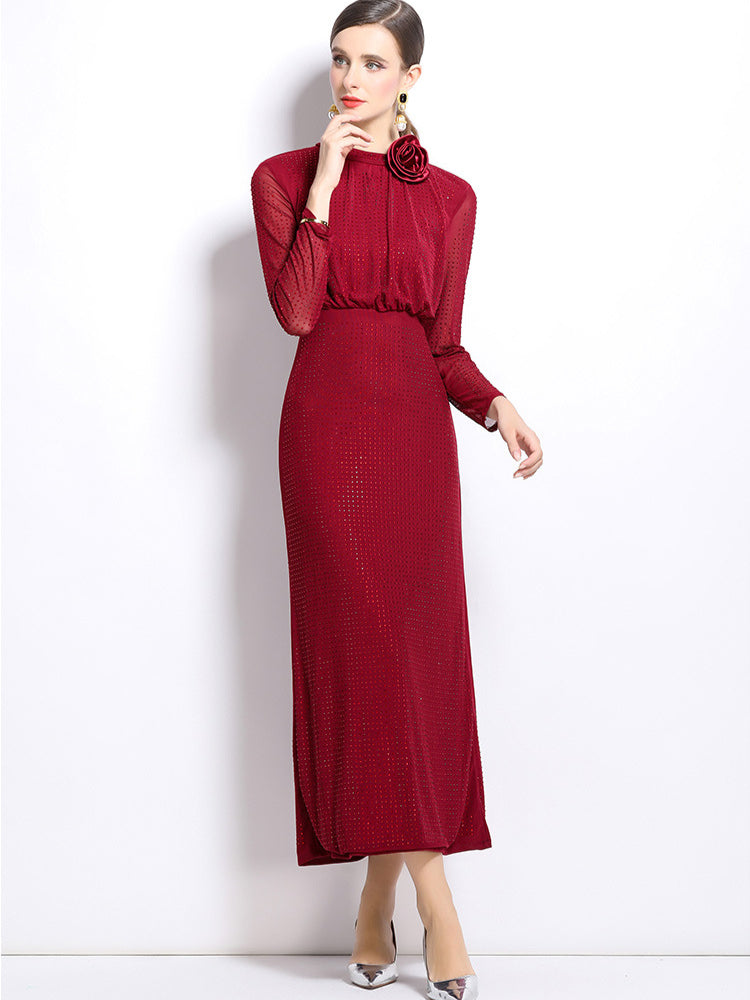 Red Hot Diamond Long Sleeve Dress