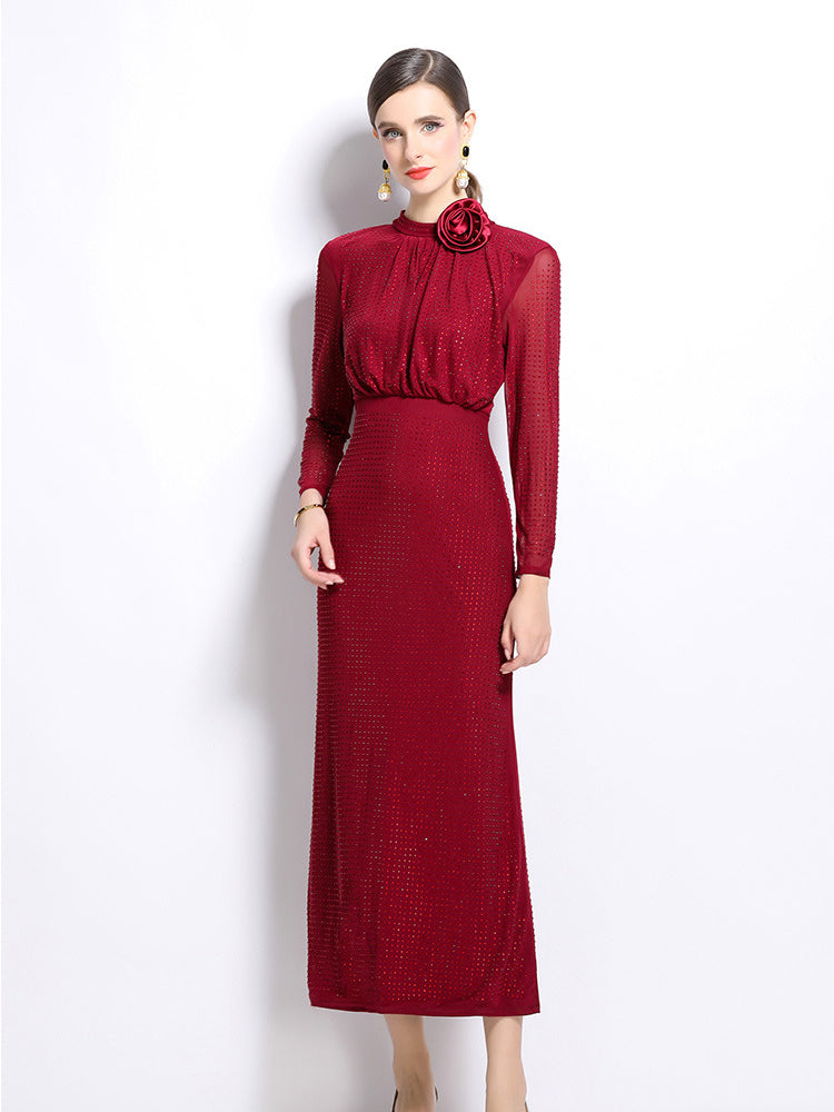 Red Hot Diamond Long Sleeve Dress