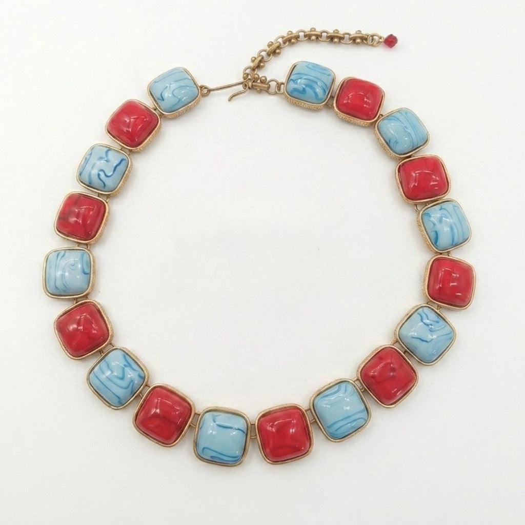 Dopamine beaded necklace new summer collarbone chain color fashion jewelry bracelet stud earrings